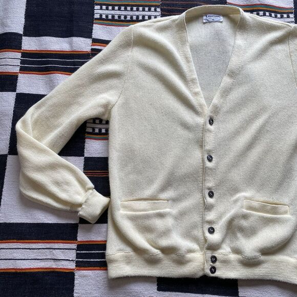 Vintage Lahmar 70’s Grandpa Cardigan Button Up Sweater. V Neck. Unisex. Medium. - Picture 6 of 13